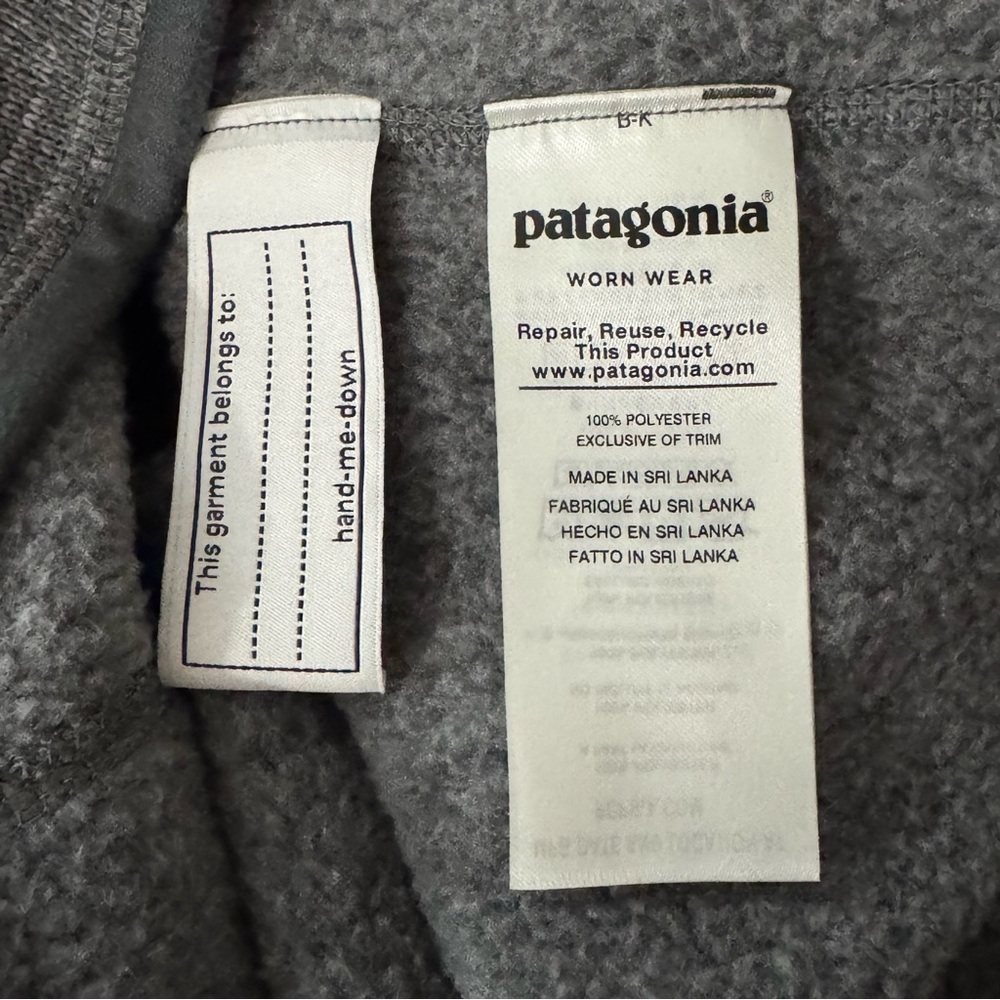 Patagonia Better Sweater 1/4 Zip Fleece Jacket in Nickel Grey Kid’s XL (14) - Picture 5 of 7